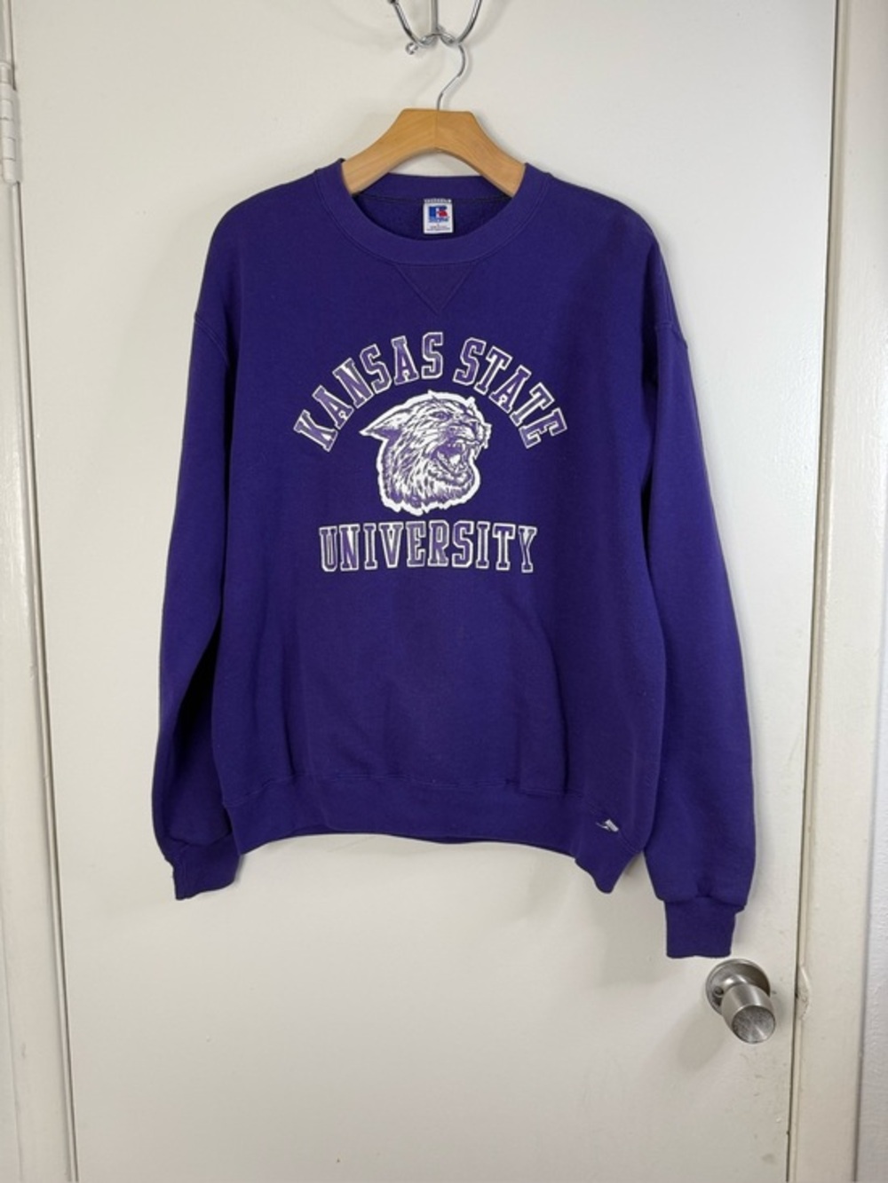 Kansas State Wildcats vintage purple, football team sweatshirt. L